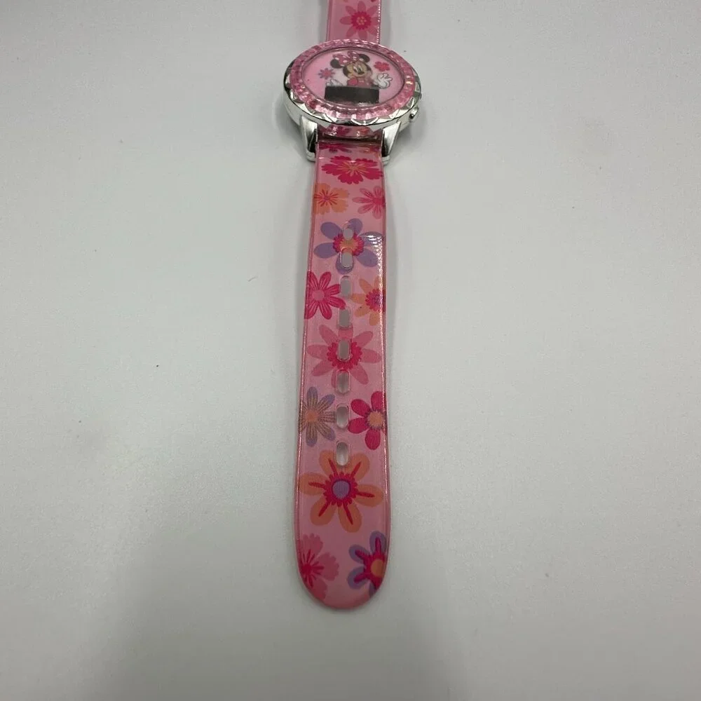 3/$30 Minnie Mouse Watch Girls Digital Pink Floral Band Disney Character